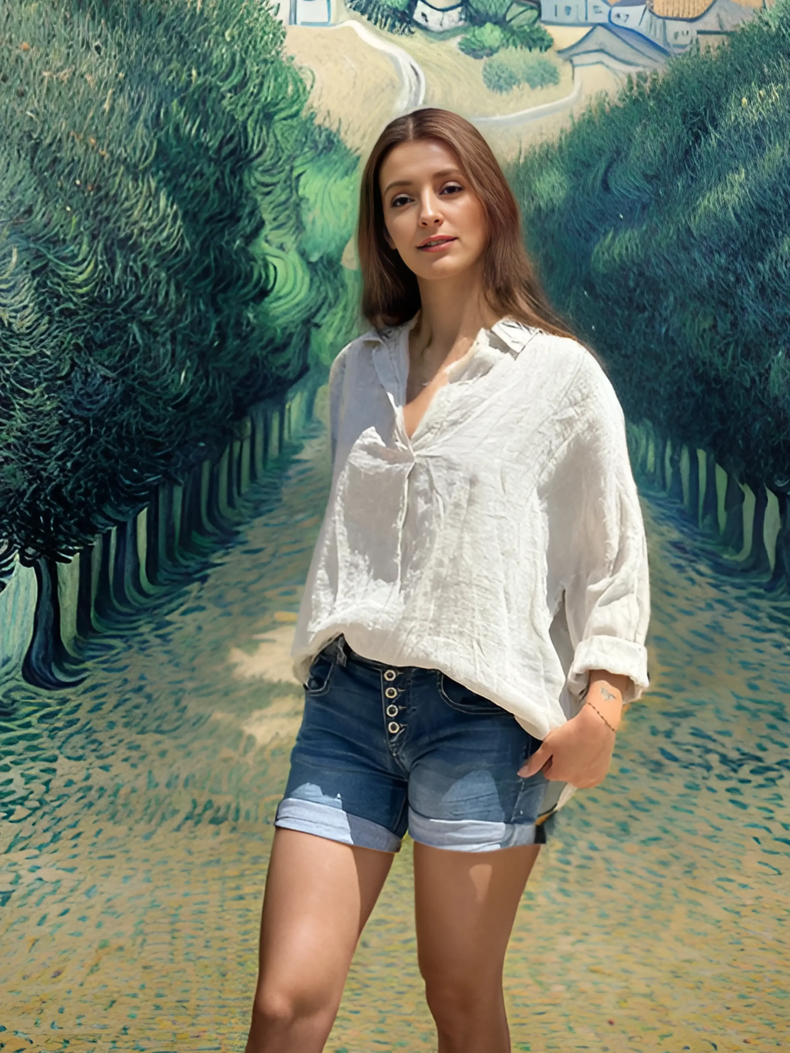 chemise beige devant